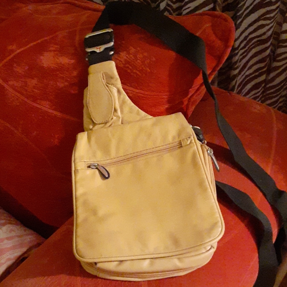 Yellow leather crossbody bag